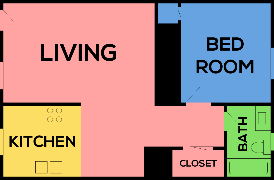 This image is the visual schematic representation of Plan A in White Sands Apartments.